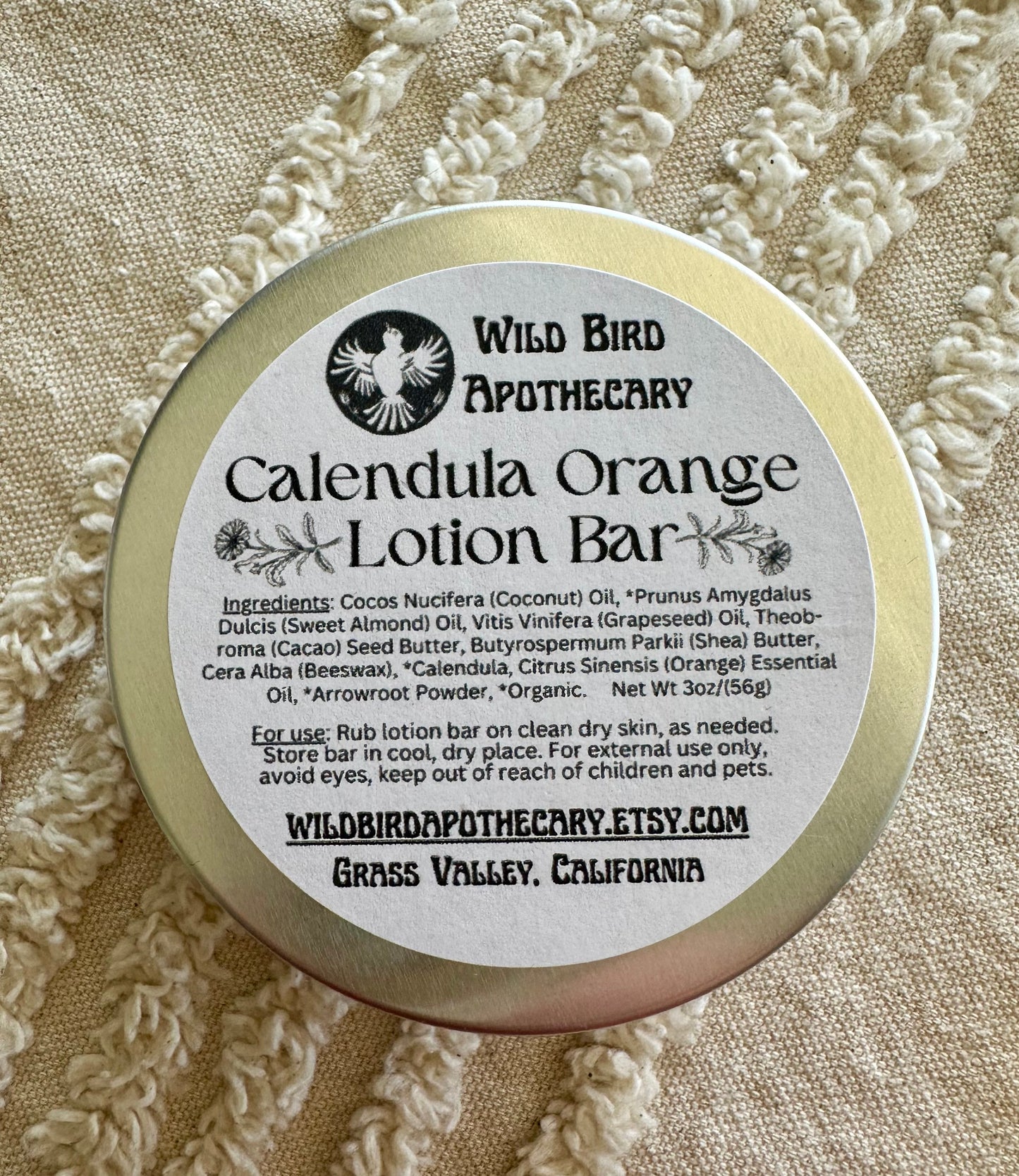 All Natural Calendula Lotion Bar